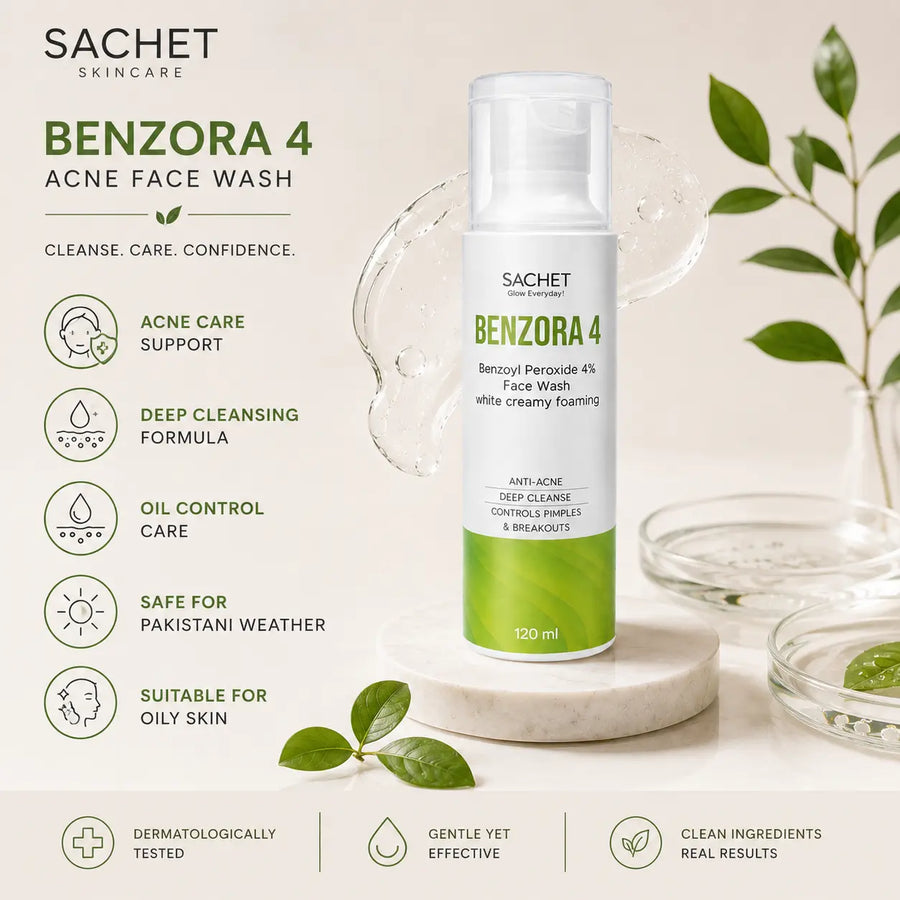 Benzoyl Peroxide Acne Face Wash in Pakistan | Benzora 4