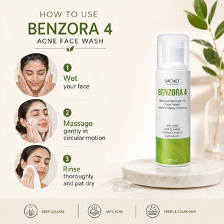 Benzoyl Peroxide Acne Face Wash in Pakistan | Benzora 4
