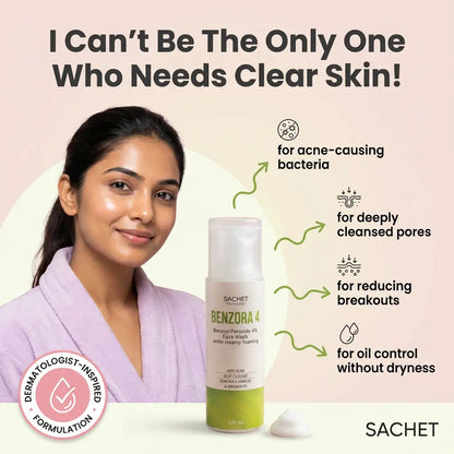 BENZORA 4 – Benzoyl Peroxide 4% Anti-Acne Face Wash