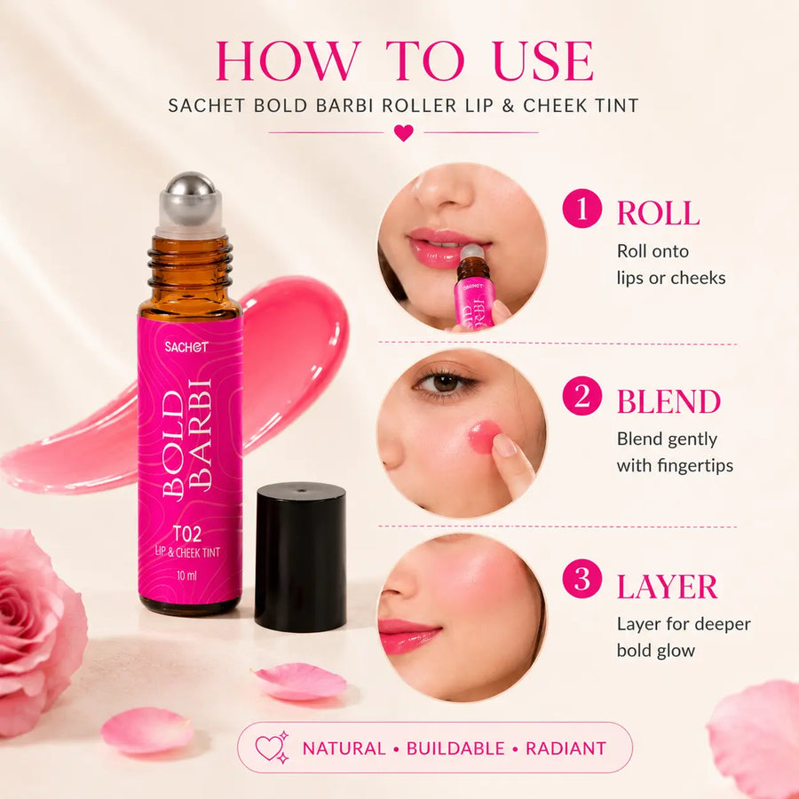 Bold Barbi Roller Lip and Cheek Tint - T02 : SACHET