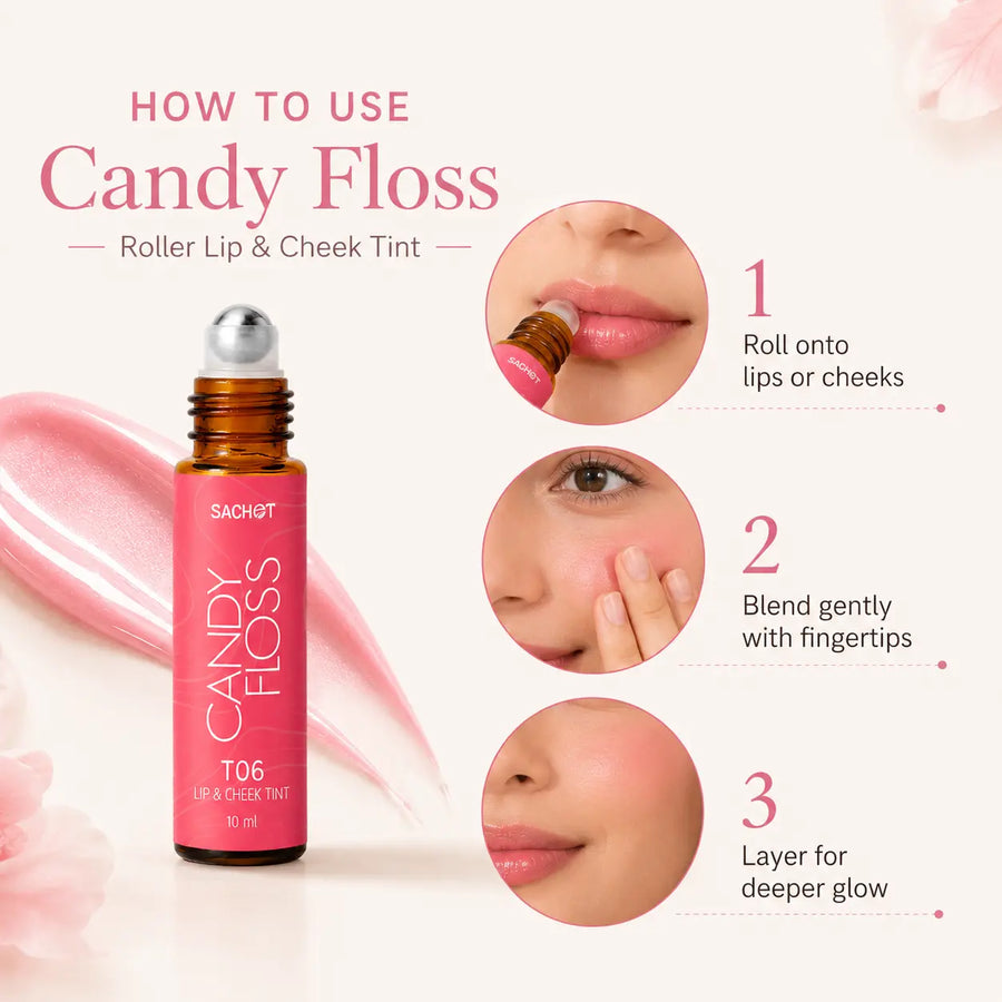 Candy Floss Roller Lip and Cheek Tint - T06 | sachetcare.com