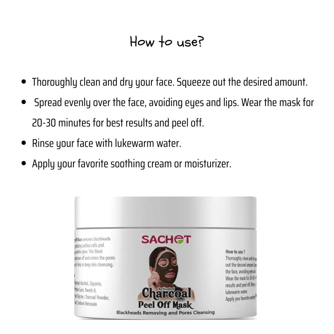 Charcoal Peel Off Mask - Deep Cleanse for Radiant Skin | sachetcare.com