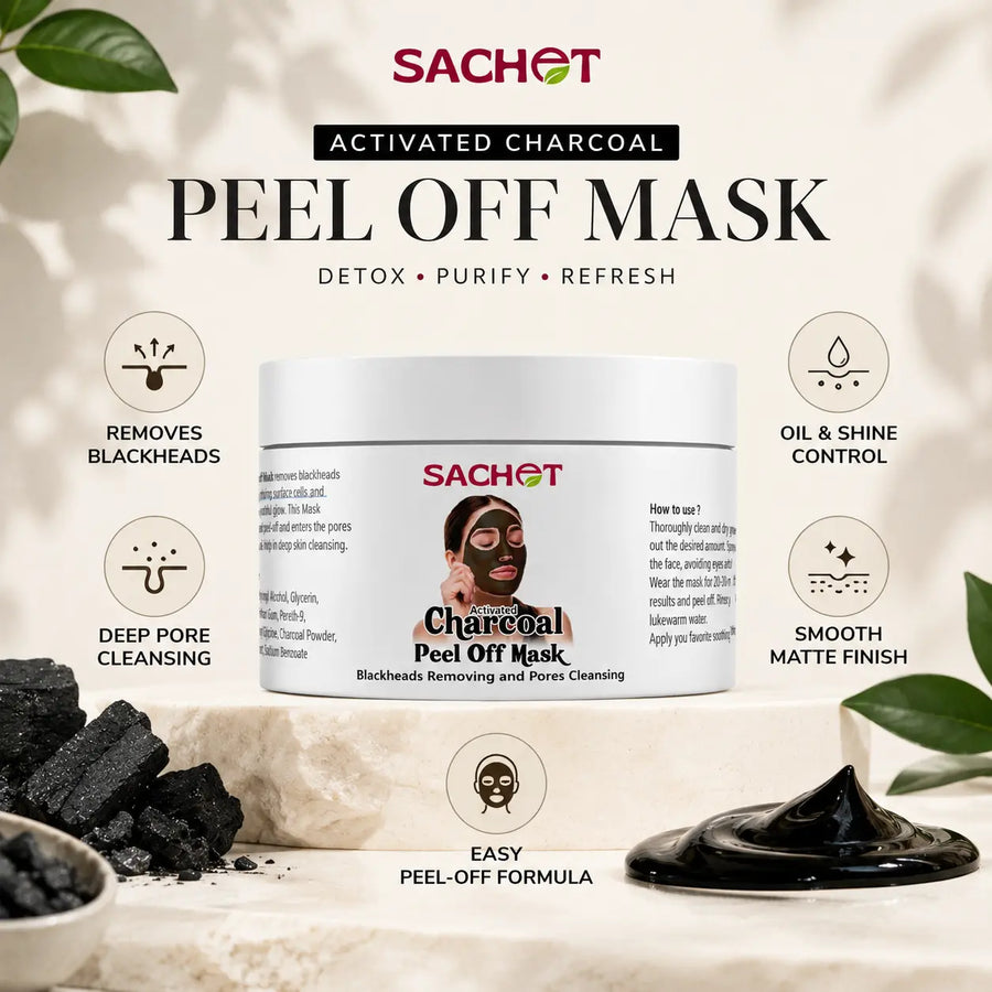 Charcoal Peel Off Mask - Deep Cleanse for Radiant Skin | sachetcare.com