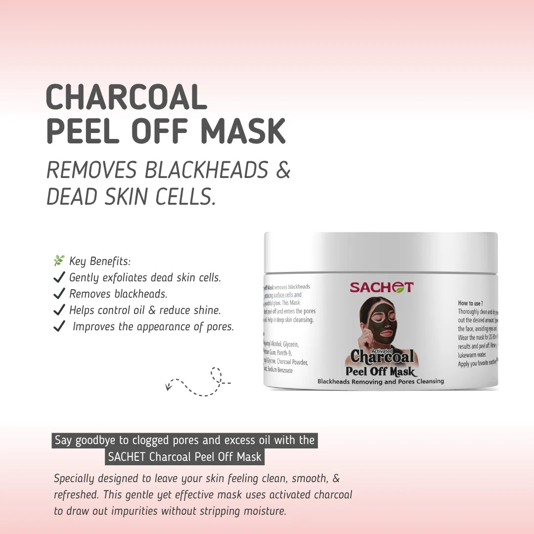 Charcoal Peel Off Mask - Deep Cleanse for Radiant Skin | sachetcare.com
