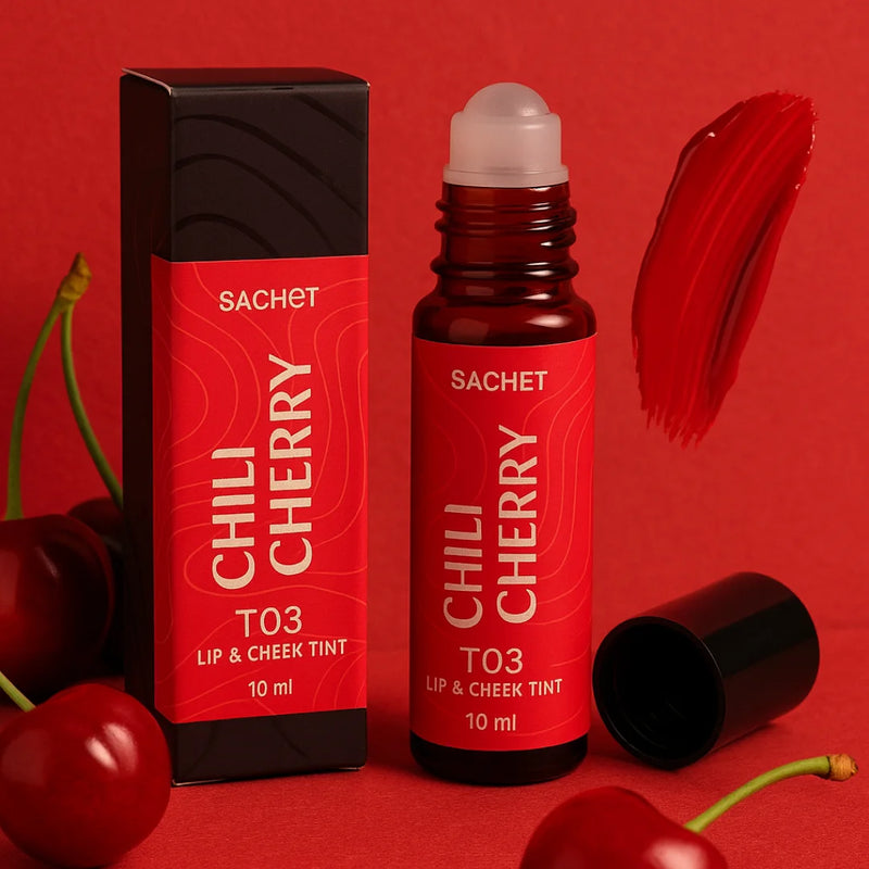 Chili Cherry Roller Lip and Cheek Tint - T03 | sachetcare.com