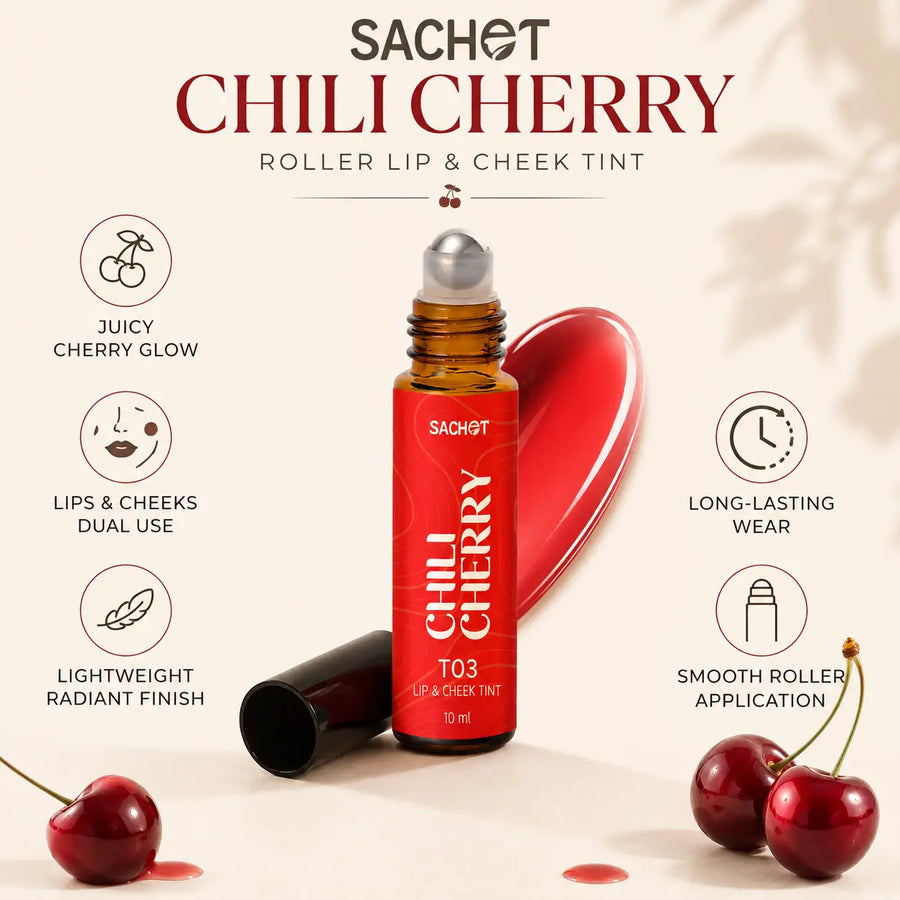 Chili Cherry Roller Lip and Cheek Tint - T03 | sachetcare.com