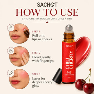 Chili Cherry Roller Lip and Cheek Tint - T03 | sachetcare.com