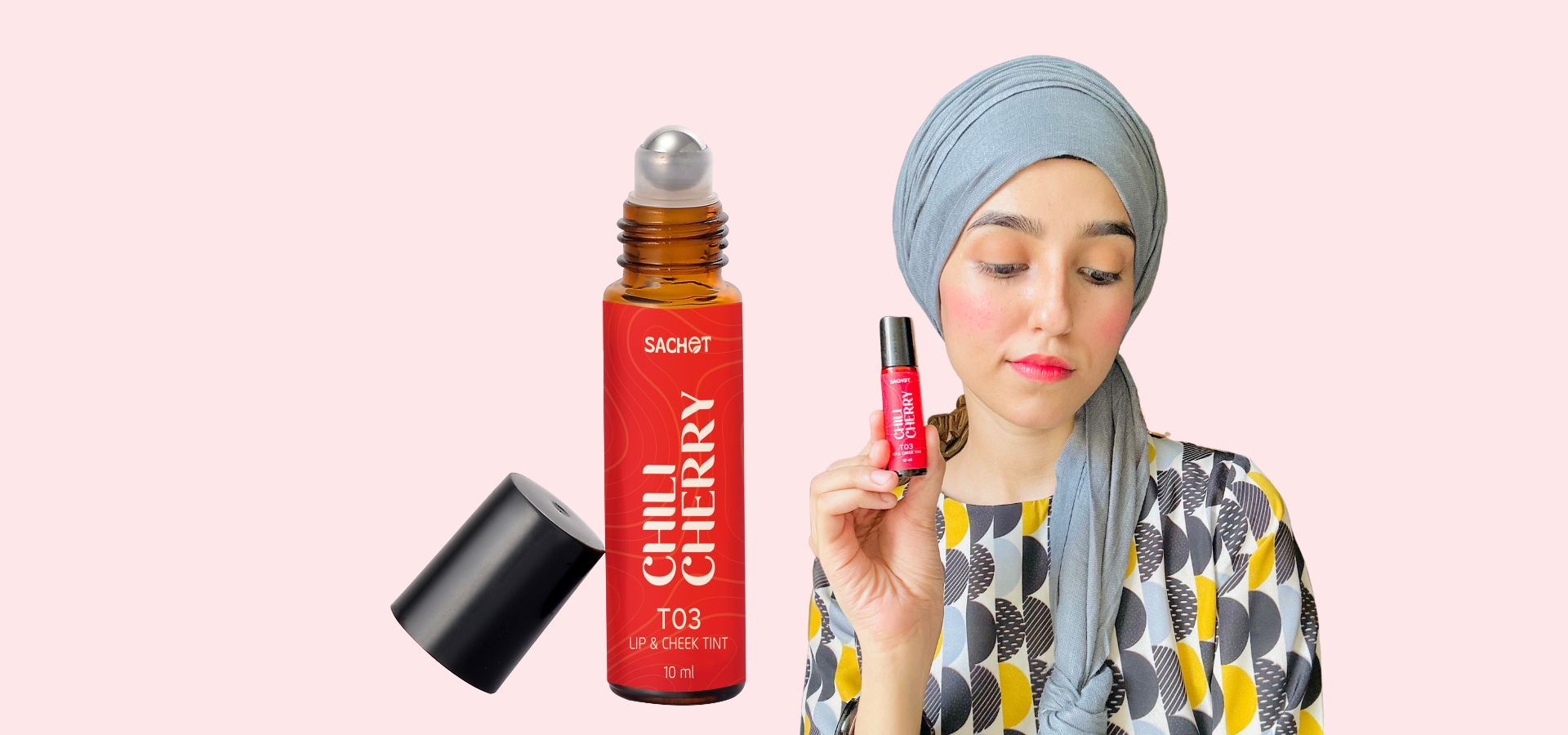 Chili Cherry Lip and Cheek Roller Tint - T03