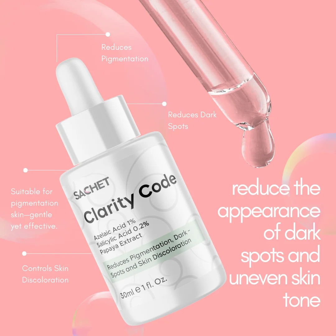 Clarity Code Serum - Azelaic Acid 1% + Salicylic Acid 0.2% + Papaya Extract | sachetcare.com