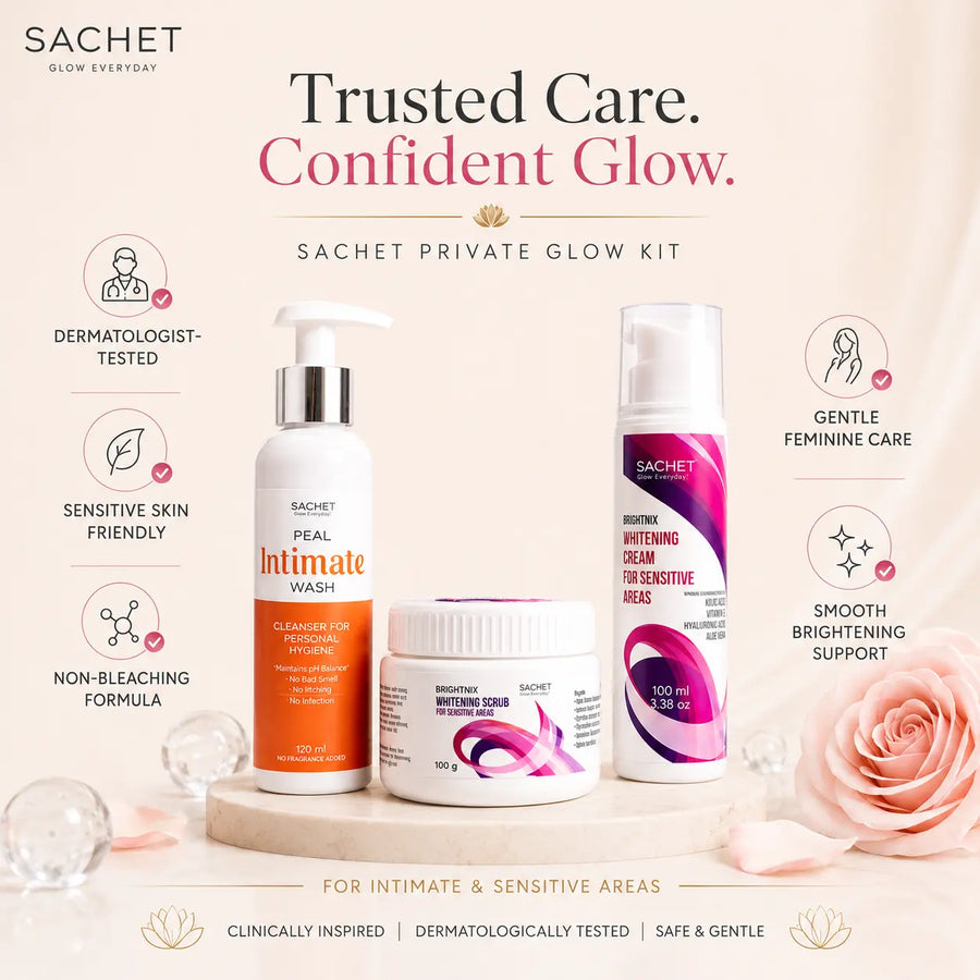 Gentle non-bleaching brightening kit for sensitive areas