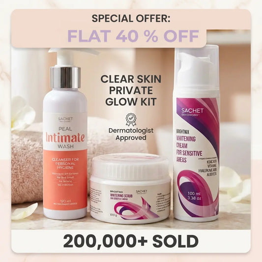 3-step routine for underarms and inner thighs – cleanse, exfoliate, brighten