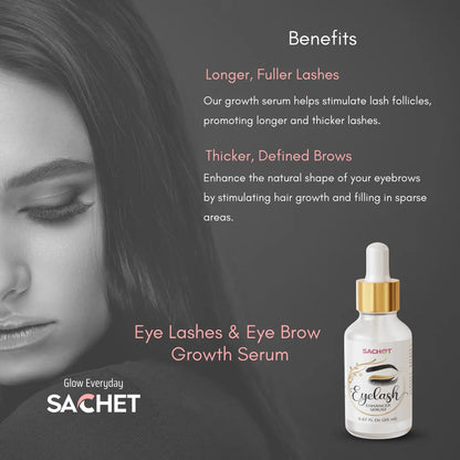 Eye Lashes & Eye Brows Growth Serum | sachetcare.com