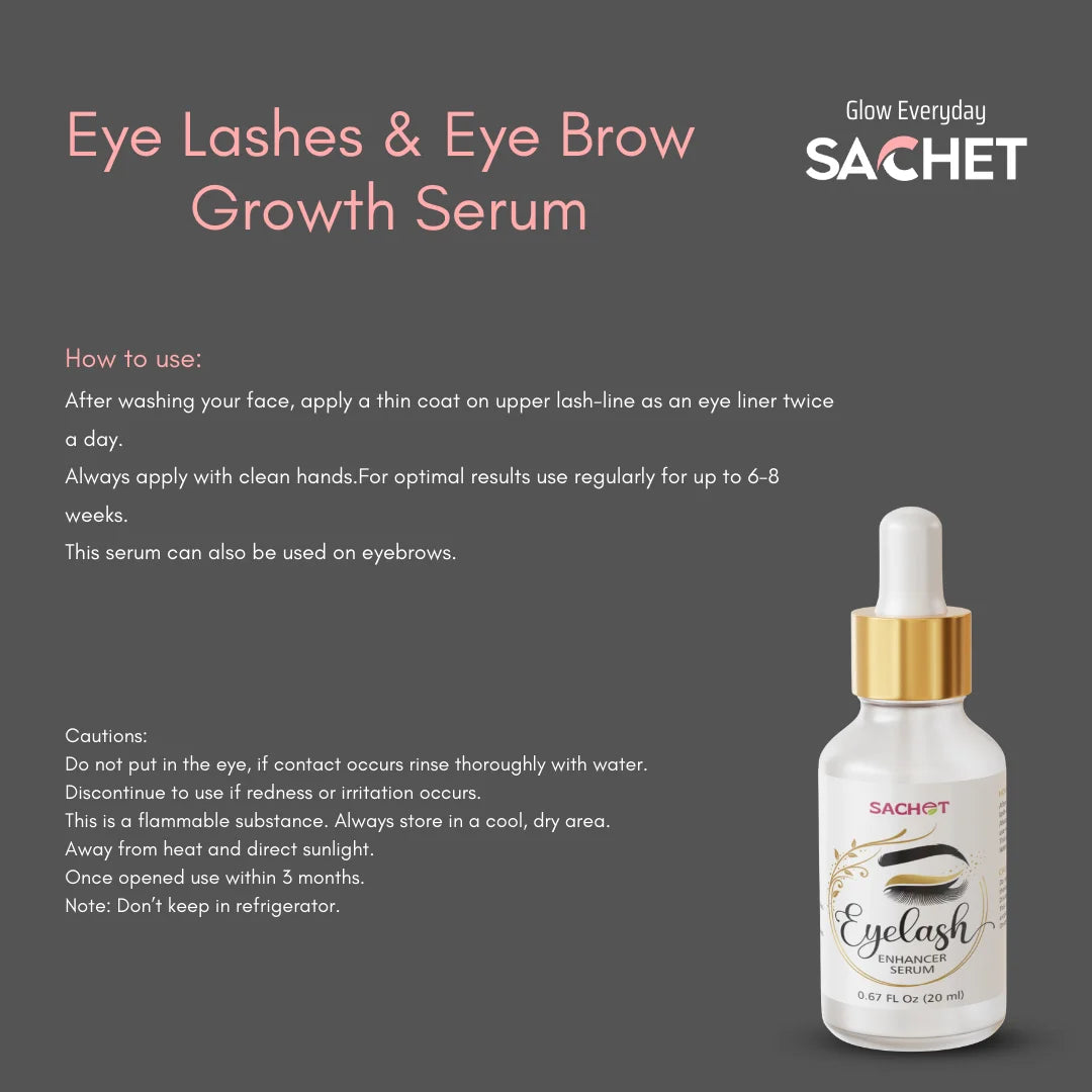 Eye Lashes & Eye Brows Growth Serum | sachetcare.com