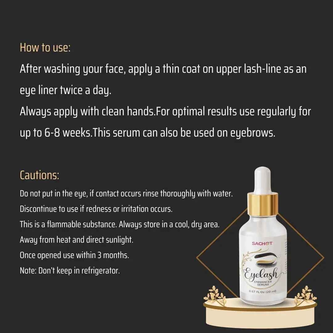 Eye Lashes & Eye Brows Growth Serum | sachetcare.com