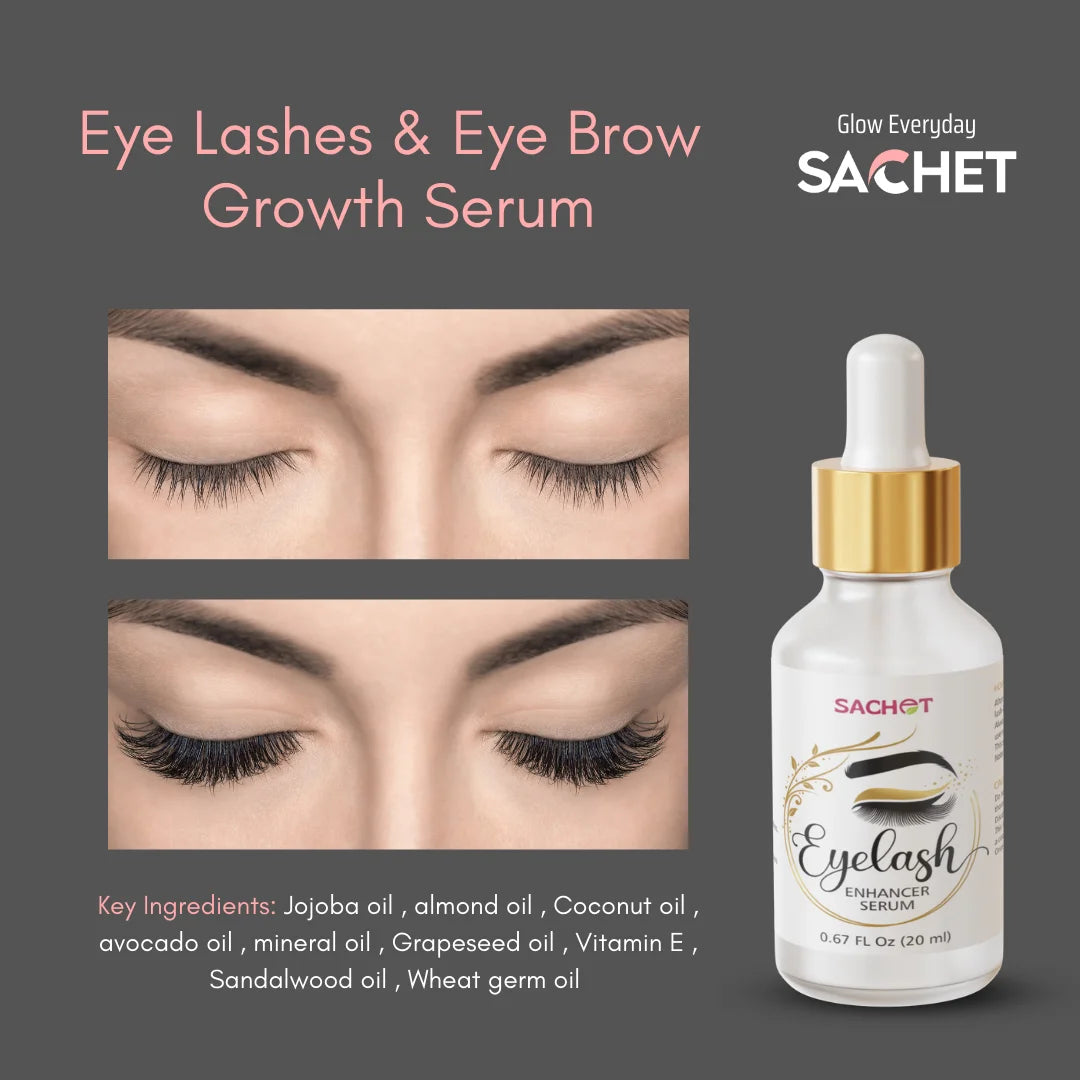 Eye Lashes & Eye Brows Growth Serum | sachetcare.com