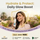 Glow moisturizer sunscreen texture with hydrating finish