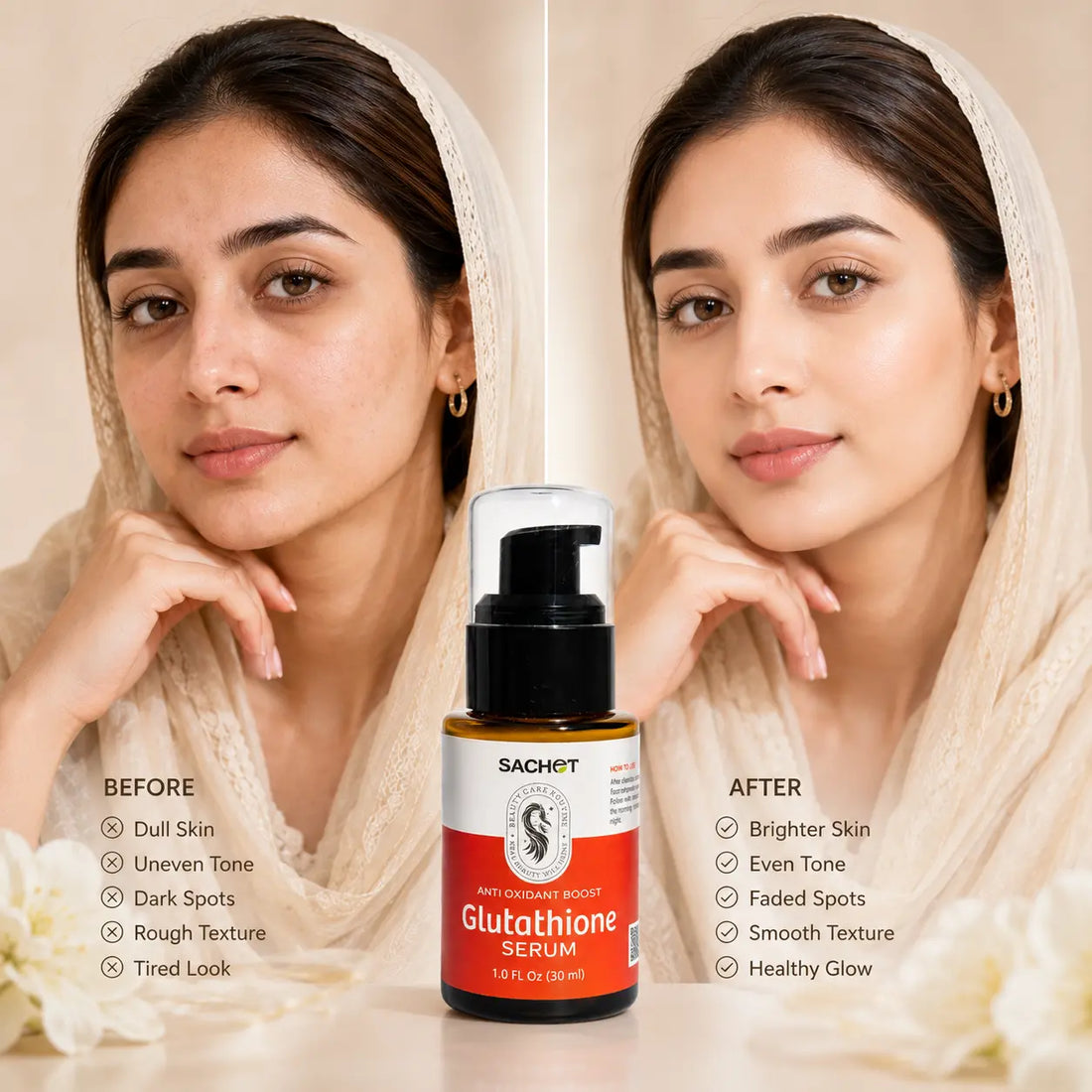 Glutathione Serum in Pakistan for Dull & Uneven Skin | SACHET Glutathione Serum in Pakistan for Dull & Uneven Skin | SACHET