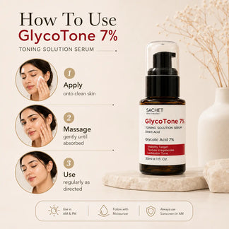GlycoTone 7% Glycolic Acid Serum (AHA) for Texture & Dullness | SACHET