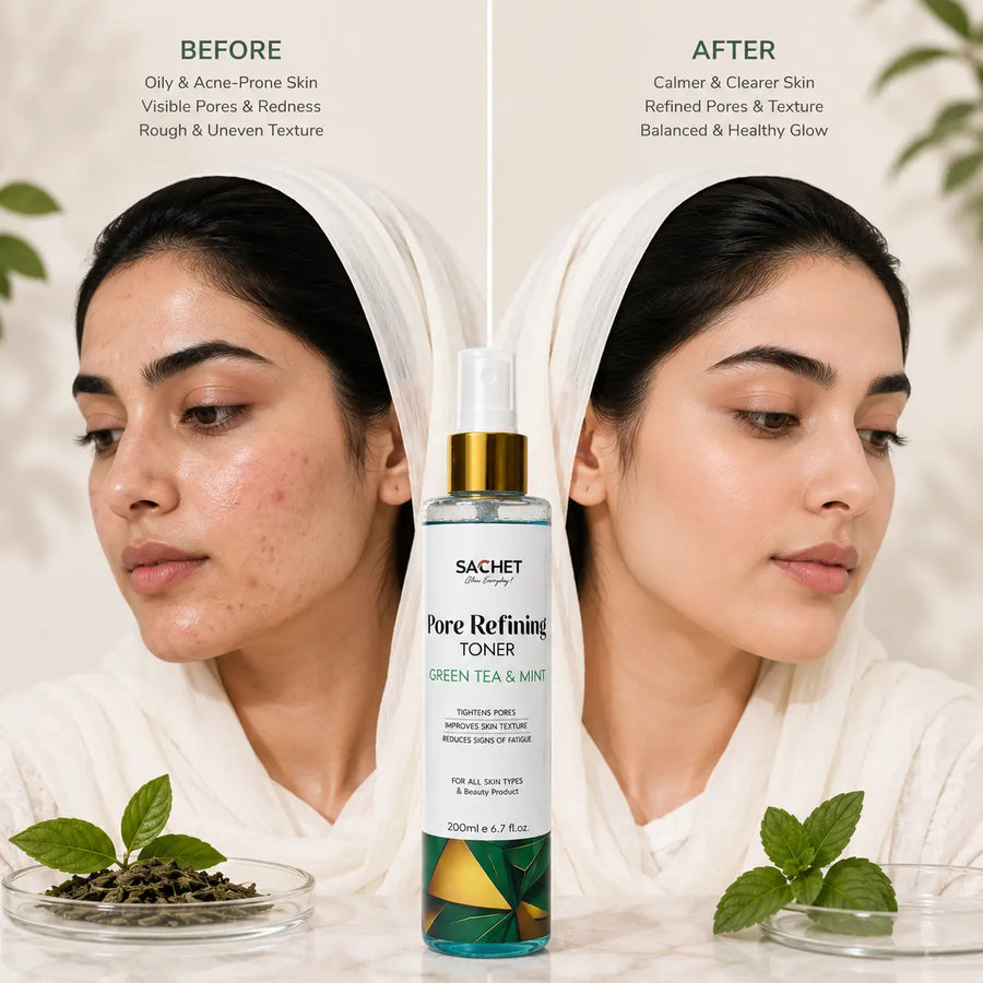 Green Tea Toner in Pakistan – Acne Control & Pore Care | SACHET