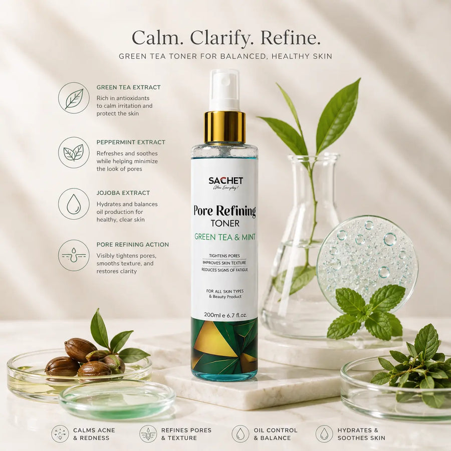 Green Tea Toner in Pakistan – Acne Control & Pore Care | SACHET