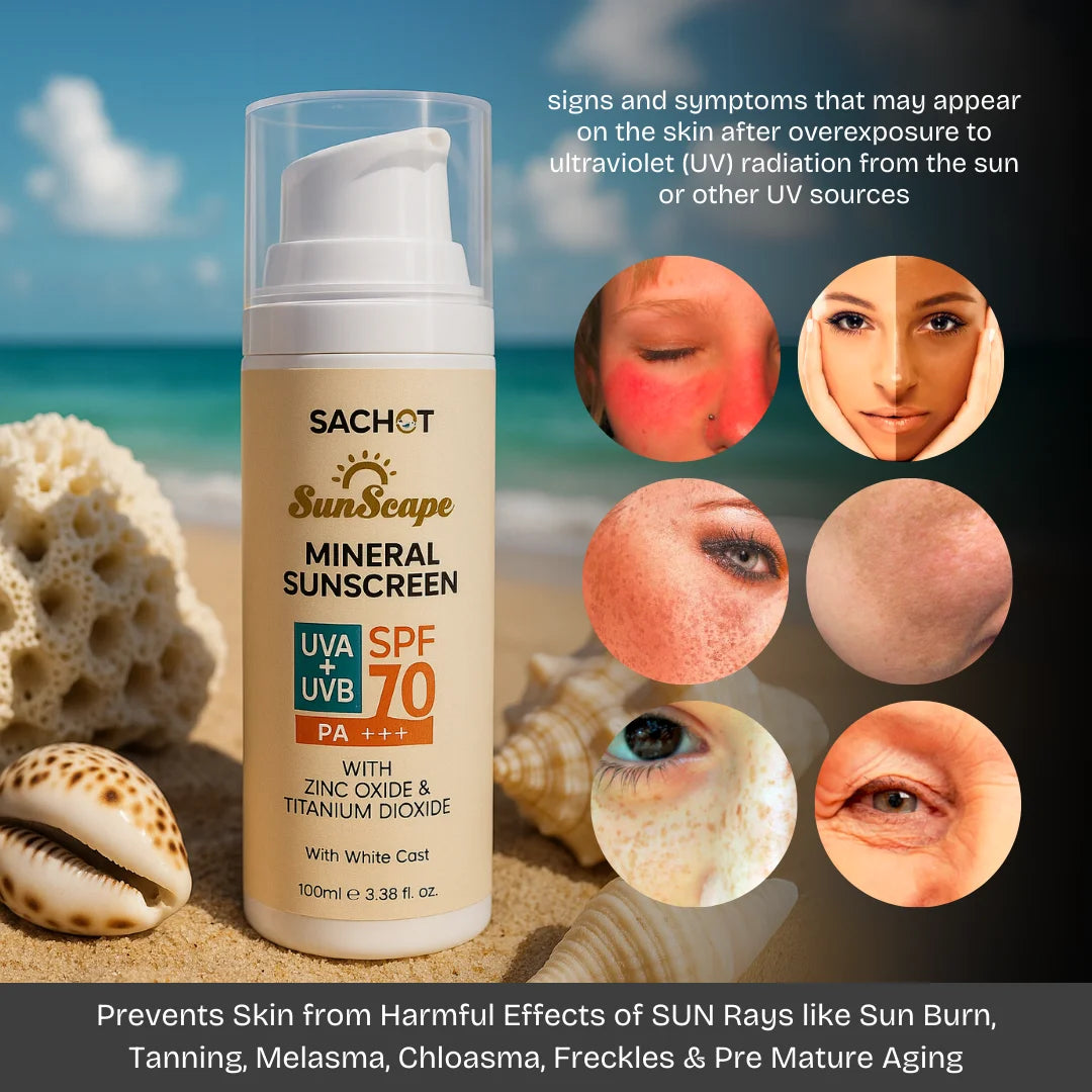 Mineral Sunscreen SPF 70 - 100ml: Shield Your Skin with Broad Spectrum Protection | sachetcare.com