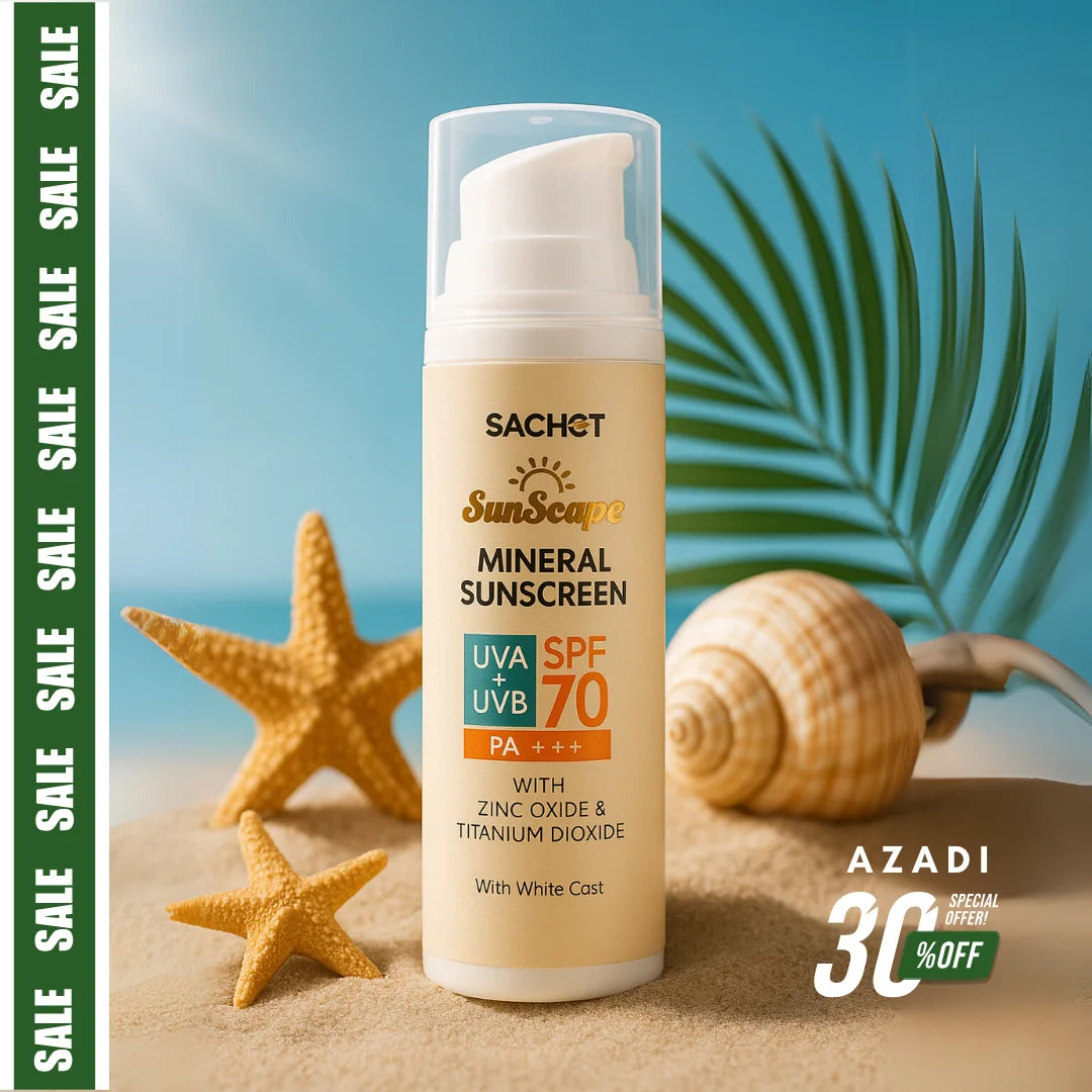 Mineral Sunscreen SPF 70 - 100ml: Shield Your Skin with Broad Spectrum Protection | sachetcare.com