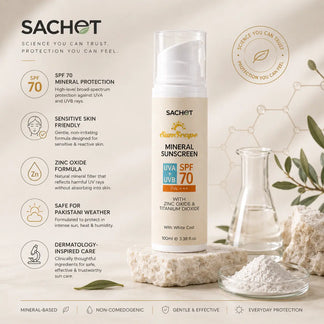 SACHET Mineral Sunscreen SPF 70 – 100 ml Physical UV Protection