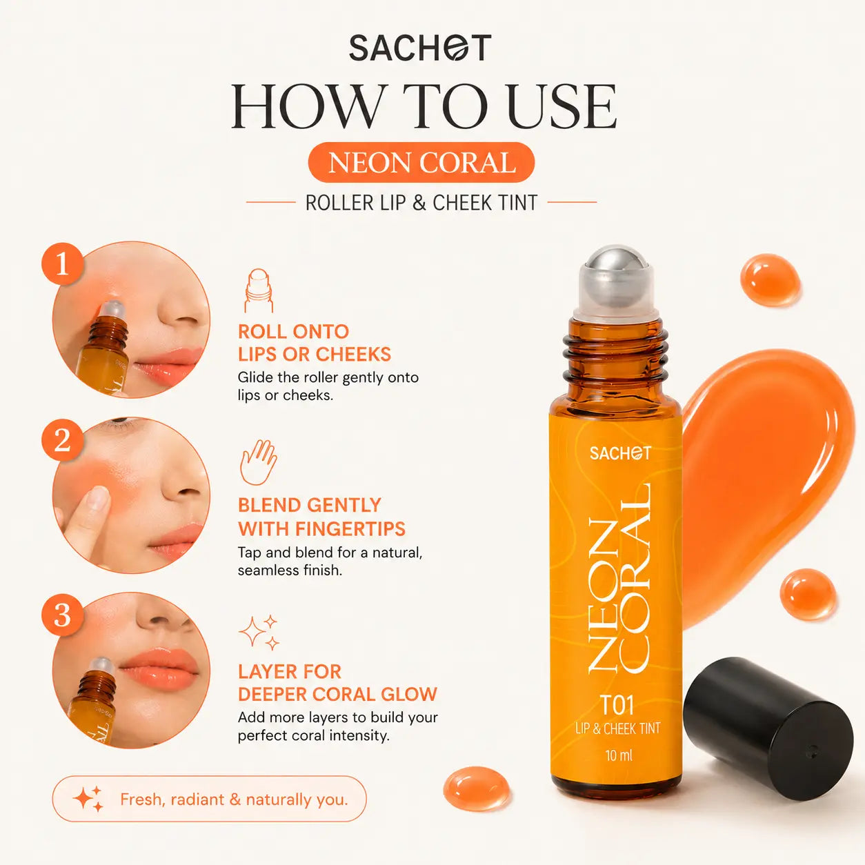 Using lip tint as blush