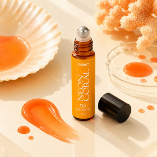 Neon Coral Roller Lip & Cheek Tint T01 | Natural Glow by SACHETv