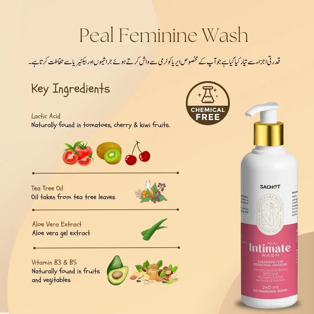 Peal Feminine Hygiene Wash - 240ml | sachetcare.com