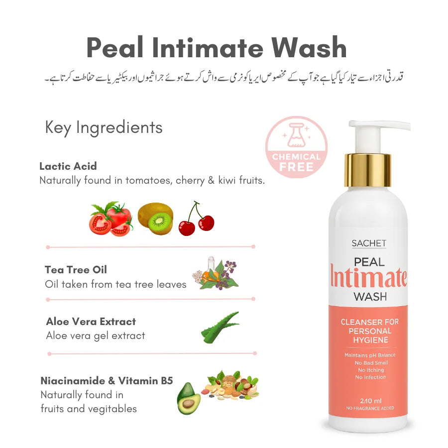 Peal Feminine Hygiene Wash - 240ml | sachetcare.com