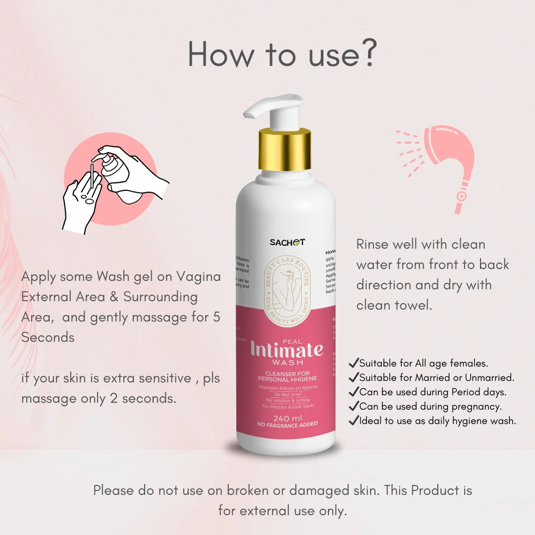 Peal Feminine Hygiene Wash - 240ml | sachetcare.com