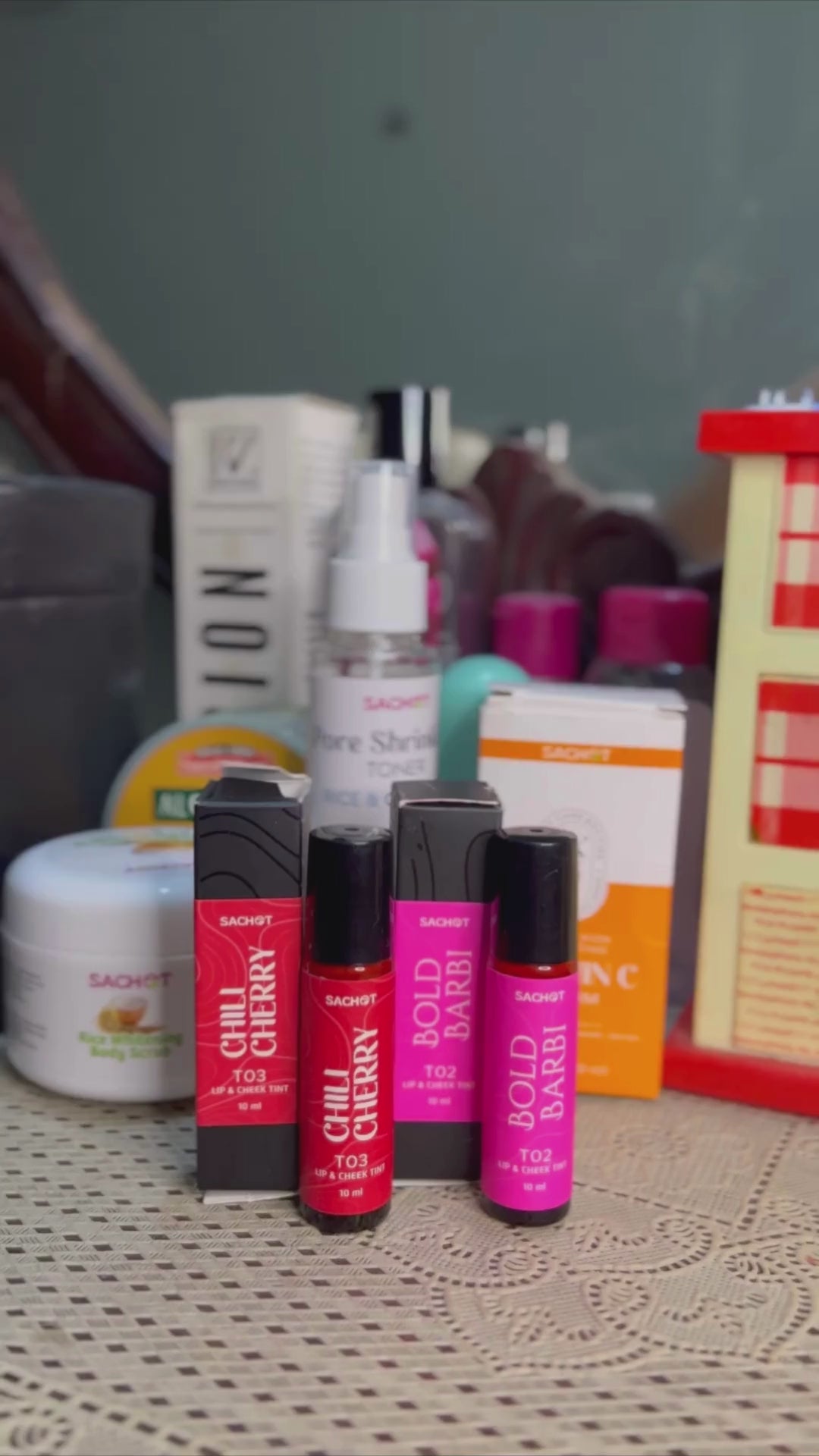 Chili Cherry Roller Lip and Cheek Tint - T03