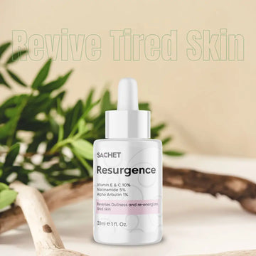 Resurgence Serum - Vitamin E & C 10% + Niacinamide 5% + Alpha Arbutin 1% | sachetcare.com