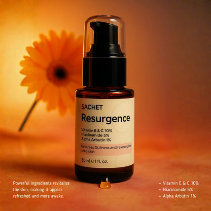 Resurgence Serum - Vitamin E & C 10% + Niacinamide 5% + Alpha Arbutin 1% | sachetcare.com