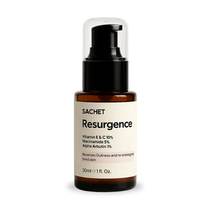 SACHET Resurgence skincare serum bottle on a white background