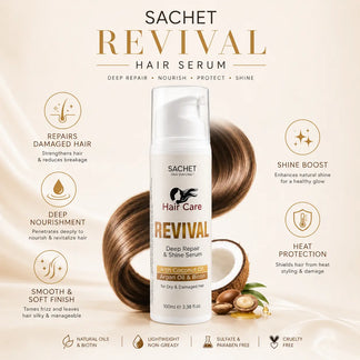 Before and after using SACHET Revival Hair Serum – Repair & Smooth Shine Results