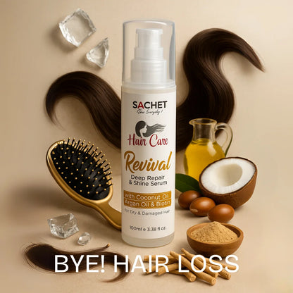 Biotin & Argan Oil Hair Serum Pakistan – SACHET Revival Serum Bottle