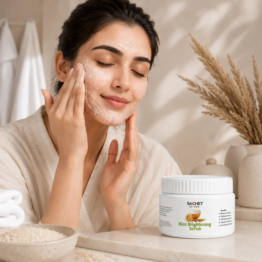 Rice Whitening Scrub - Achieve a Radiant Complexion | sachetcare.com