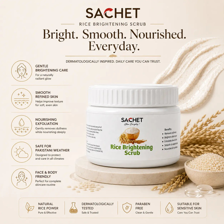 Rice Whitening Scrub - Achieve a Radiant Complexion | sachetcare.com