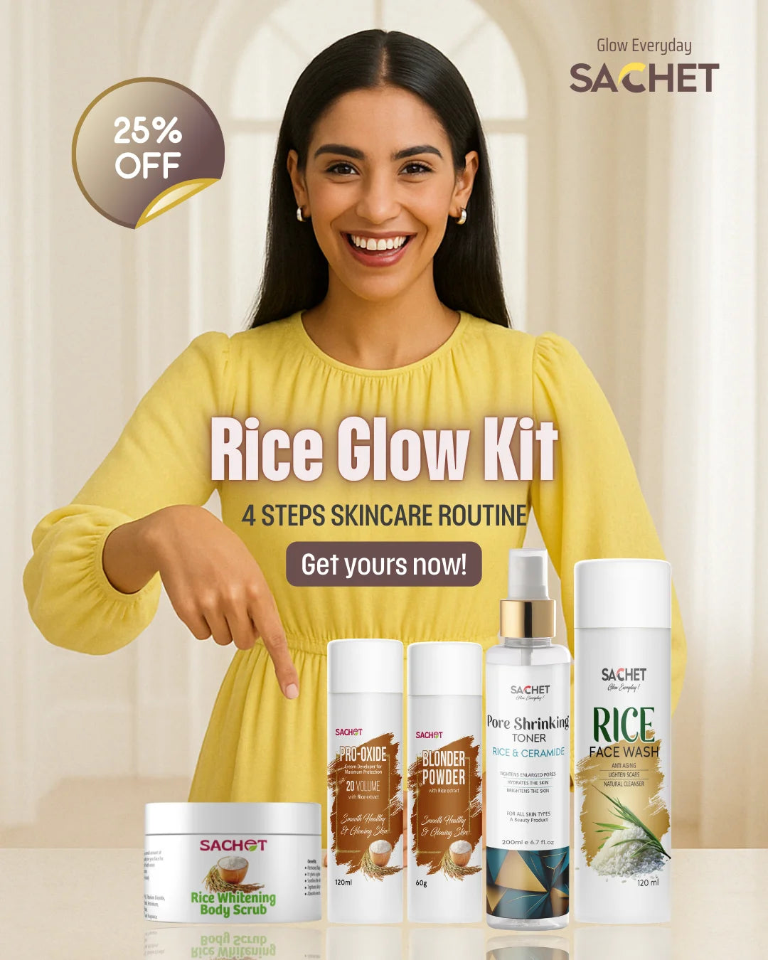 Rice Extract Bright & Glow Kit for Radiance in Pakistan