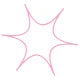White star-shaped object on a light pink background