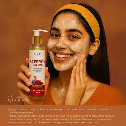HOW TO USE SAFFRON FACE WASH?