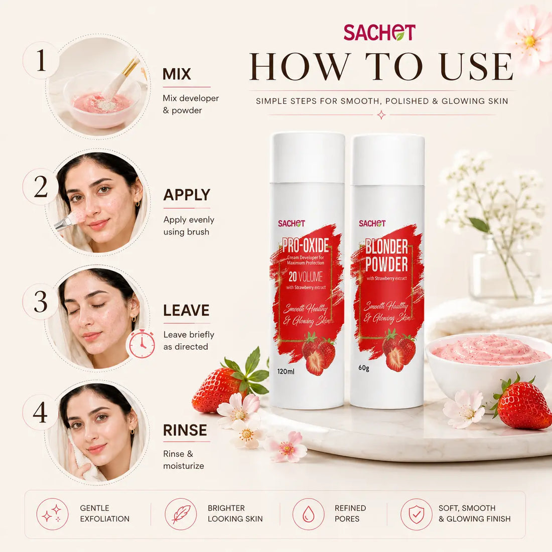 Strawberry Skin Polish – Brightening for Sensitive Skin | SACHET