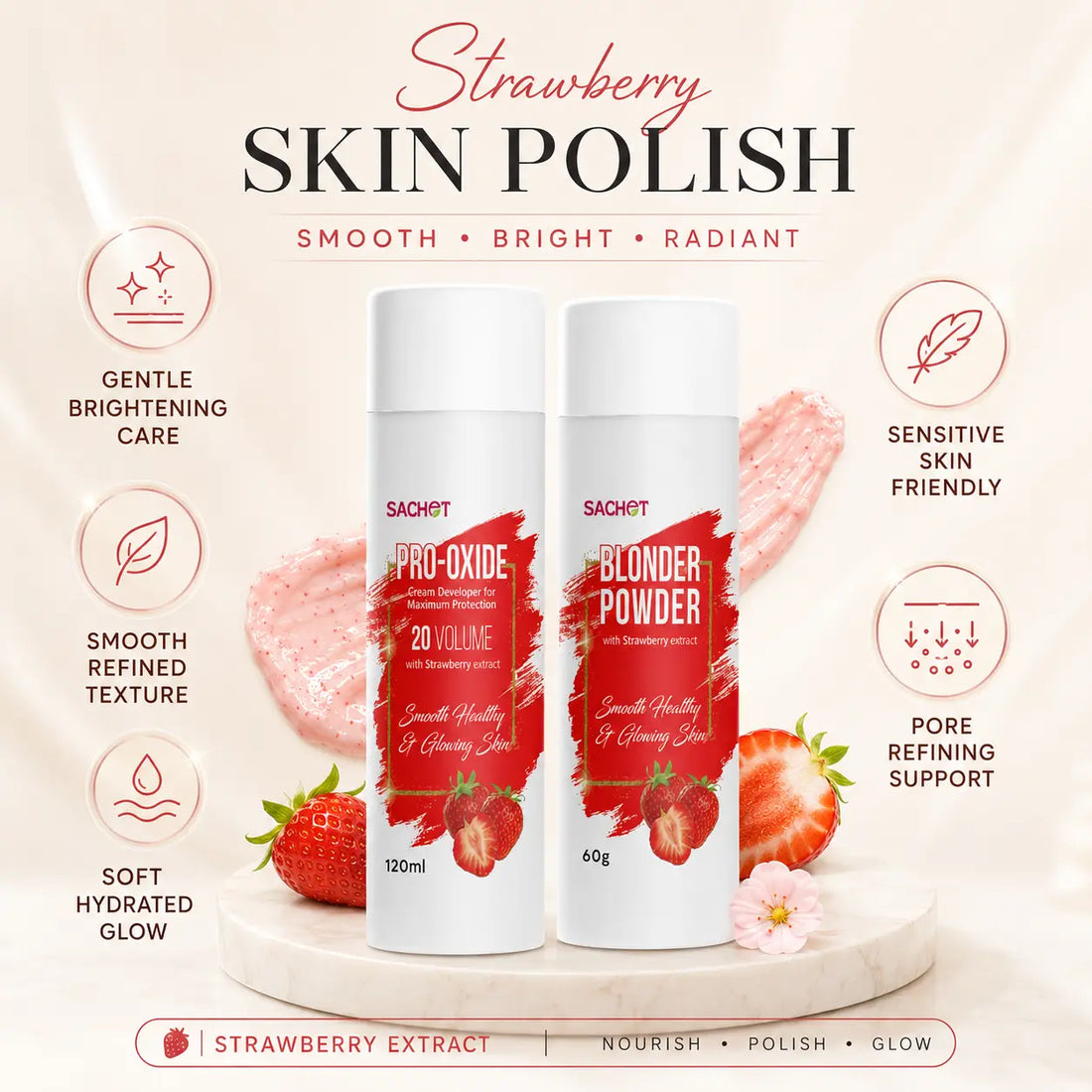 Strawberry Skin Polish – Brightening for Sensitive Skin | SACHET