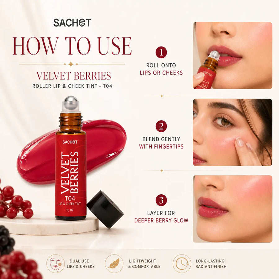 Velvet Berries Roller Lip & Cheek Tint T04 | SACHET Pakistan