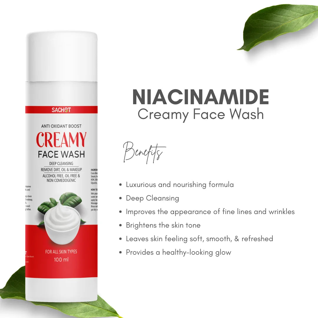 Niacinamide Creamy Face Wash | sachetcare.com