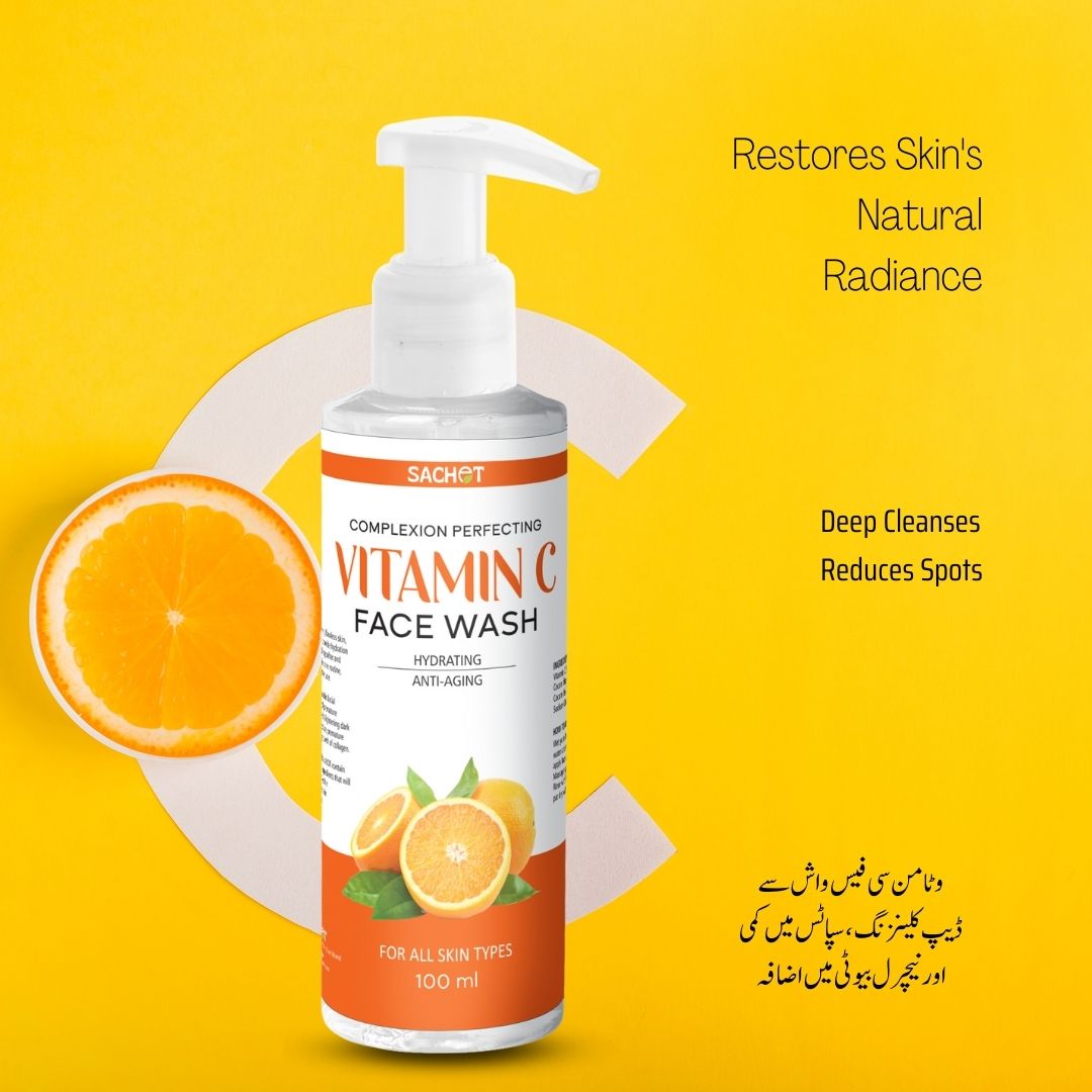 Vitamin C Face Wash - Glowing, Radiant Skin is Just Washes Away! | sachetcare.com