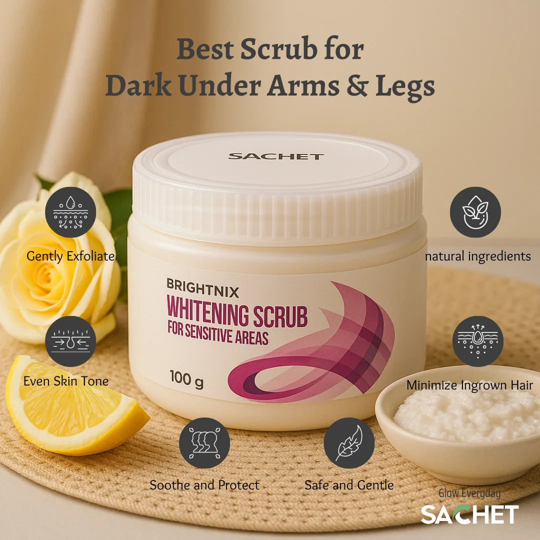 Gentle exfoliation for underarms & inner thighs – non-bleaching
