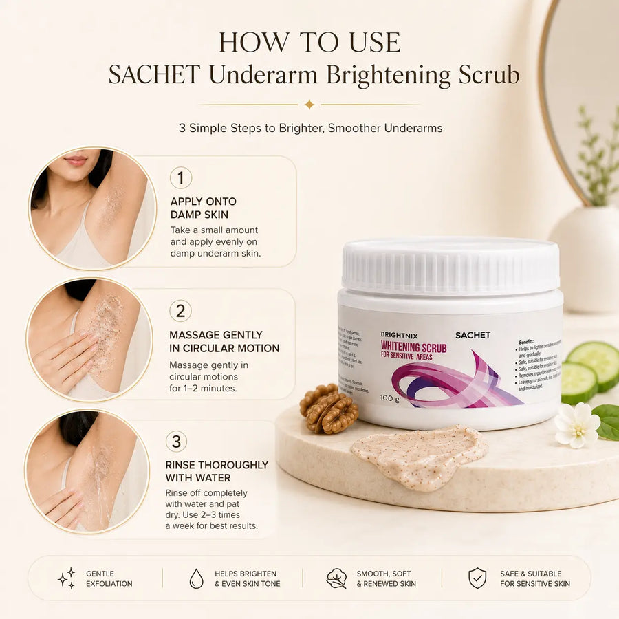 Whitening Scrub for Under Arms & Sensitive Areas | sachetcare.com